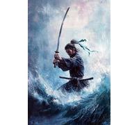 Adultes et débutants Diamond Painting Complète Foret DIY 5D Kit Vagues De Samouraïs Point De Croix Diamant Peinture Motif Diamant Art Kits Idéal Pour Décoration Murale Foret Rond 20x30cm A1288