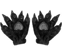 Adultes Gants de Pattes Animal Noël Gants en Peluche Epais Chaud Hiver Mitaines de Griffes de Dinosaure Effrayant Moufles de Loup Rembourrés Costume d'Halloween Déguisement Cosplay Carnaval Fête