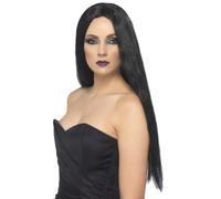 Adultes Halloween Sorcières Perruque Noir Femmes Déguisement Sorcière Morticia