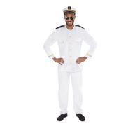 Adultes Marin Costume Capitaine Hommes Officier Déguisement Uniforme 80s