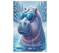 Adultes Puzzle Animal Hippo 1000 Pièces, Jouets pour Enfants, Jeux Familiaux, Puzzles ÉduChatif Garçons Et Filles (78×53cm)