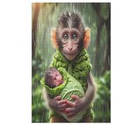 Adultes Puzzle Cute Monkey 1000 Pièces, Jouets pour Enfants, Jeux Familiaux, Puzzles ÉduChatif Garçons Et Filles （78×53cm）