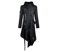 FRESQA Adultes Steampunk Trench Coat Gothique Veste Vintage Renaissance Peste Masque Halloween Party Cosplay Costume