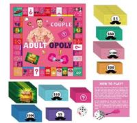 Adultopoly Jeu de société Opoly 2025 pour adultes - Jeu de cartes de conversation pour couple - Accessoires de jeu de société pour réchauffer les sentiments