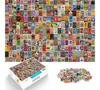 Adults 1000 Pieces Puzzle Retro Art Mosaic Poster Made of Cardboard,for 14+ Each Piece is Unique - Fun and challenging Game for The Whole Family As a Gift for The Whole Family and Friends。