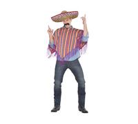Adults Mexican Poncho Costume - Size L/XL