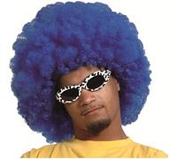 Adults- Perruque Afro Bleu, Unisex, 86023, Taille Unique