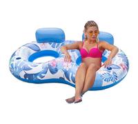 Adults Pool Floats, Portable Inflatable Lounge Chair, Blue Color, Durable Design, Swimming Relaxation, Blow Up Outdoor Float Toy for Summer Vacation Beach River Boat Trip