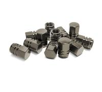 Adunsiaoto 12 Pièces Couvercle Poussière Valve Pneu, Capuchon de Valve Autos en Aluminium, Couvre-Valve Universel pour Voitures, Camions, Motos, Cache-Poussière de Roue de Voitures(Gris)