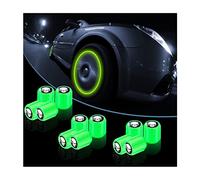 Adunsiaoto 12 Pieces Valve Pneu Universelle, Bouchons de Valve de Pneu fluorescents pour Voiture,Crâne Couvercle De Tige De Valve Fluorescent, pour Voitures, SUV, Vélos, Camions, Motos(Vert)