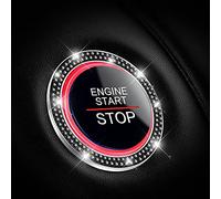 Adunsiaoto 2 Pièces Bling Auto Motor Start Bouton de Démarrage Diamant Intérieur, Bling Bling Bouton Démarrage de Voiture Décoration Accessoires, Universel Voiture Décor Accessoire(Noir)