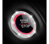 Adunsiaoto 2 Pièces Bling Auto Motor Start Bouton de Démarrage Diamant Intérieur, Bling Bling Bouton Démarrage de Voiture Décoration Accessoires, Universel Voiture Décor Accessoire(AB)