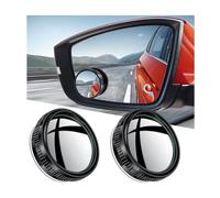 Adunsiaoto 2 Pièces Rétroviseurs D'angle Mort, Retroviseur Conduite Accompagnée, Miroir D'angle Mort Voiture Grand Angle 360 Réglable Rétroviseur, Voiture Angle Mort Miroir sans Cadre Rond(Noir)