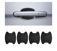 Adunsiaoto 4 Pièces Film de Protection pour Poignée Porte de Voiture, Film Protection Universel en Fibre de Carbone Anti-Rayures pour Poigné Porte Voiture, Convient à Plupart Voiture(Noir)