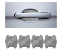 Adunsiaoto 4 Pièces Film de Protection pour Poignée Porte de Voiture, Film Protection Universel en Fibre de Carbone Anti-Rayures pour Poigné Porte Voiture, Convient à Plupart Voiture(Argent)