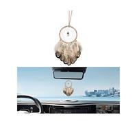 Adunsiaoto Pendentif Décoratif Pour Rétroviseur Intérieur Voiture, Attrape-Rêves Pour Rétroviseur Voiture, Décoration Rétroviseur Voiture Attrape-Rêves En Plume, Accessoires Intérieur Auto(Marron)