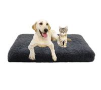 ADUODAO Coussin de lit avec fond antidérapant, tapis apaisant et anti-anxiété pour chien - Lavable en machine - Coussin orthopédique rectangulaire pour animal de compagnie (50 x 40 x 5 cm, gris foncé)