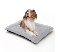 ADUODAO Coussin rectangulaire lavable avec fond antidérapant - Grand coussin anti-anxiété pour animal domestique avec fermeture éclair (120 x 90 x 10 cm, gris clair)
