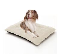 ADUODAO Coussin rectangulaire lavable avec fond antidérapant - Grand coussin anti-anxiété pour animal domestique avec fermeture éclair (140 x 110 x 12 cm, blanc cassé)