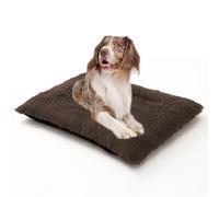 ADUODAO Coussin rectangulaire lavable avec fond antidérapant - Grand coussin anti-anxiété pour animal domestique avec fermeture éclair (120 x 90 x 10 cm, marron)