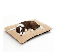 ADUODAO Grand coussin rectangulaire anti-anxiété pour chien et chien, coussin doux et chaud pour cage - tapis lavable pour chat et animal de compagnie avec fond antidérapant (70 x 50 x 8 cm, beige)