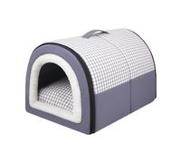 ADUODAO Grand lit pour chien, niche confortable avec poignée - Lavable et confortable - Avec poignée - Maison d'intérieur avec coussin amovible - Canapé pliable 2 en 1 pour animal de compagnie (60 x