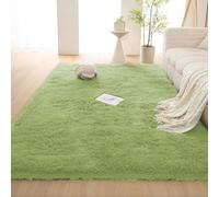 ADUODAO Grand tapis d'intérieur à poils longs doux et moelleux avec envers antidérapant - Ne perd pas ses poils - Lavable - 270 x 180 cm - Vert