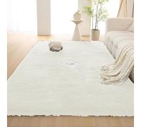 ADUODAO Grand tapis d'intérieur à poils longs doux et moelleux avec envers antidérapant - Ne perd pas ses poils - Lavable - 200 x 80 cm - Blanc