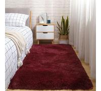 ADUODAO Grand tapis d'intérieur doux à poils longs pour salon, chambre à coucher avec envers antidérapant - Ne perd pas ses poils - Pour chambre d'enfant et de bébés (100 x 200 cm, rouge vin)