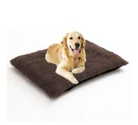 ADUODAO Lit de cage pour chien de grande et moyenne taille, coussin rectangulaire avec fond antidérapant pour cage - Lavable en machine (122 x 85 x 12 cm, marron)
