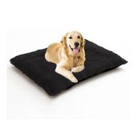 ADUODAO Lit de cage pour chien de grande et moyenne taille, coussin rectangulaire avec fond antidérapant pour cage - Lavable en machine (78 x 55 x 10 cm, noir)
