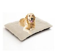 ADUODAO Lit de cage pour chien de grande et moyenne taille, coussin rectangulaire avec fond antidérapant pour cage - Lavable en machine (65 x 48 x 8 cm, blanc cassé)