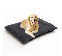 ADUODAO Lit de cage pour chien de grande et moyenne taille, coussin rectangulaire avec fond antidérapant pour cage - Lavable en machine (78 x 55 x 10 cm, gris foncé)