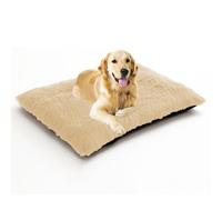 ADUODAO Lit de cage pour chien de grande et moyenne taille, coussin rectangulaire avec fond antidérapant pour cage - Lavable en machine (65 x 48 x 8 cm, beige)