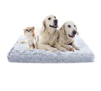 ADUODAO Lit de cage pour chien de grande taille - Matelas apaisant avec fond antidérapant - Coussin rectangulaire en mousse - Pour animaux de compagnie de grande et moyenne taille (120 x 80 x 10 cm