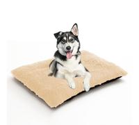 ADUODAO Lit en peluche anti-anxiété pour chien et chat de taille moyenne et grande, coussin rectangulaire lavable pour chiot et chat (110 x 75 x 10 cm, beige)