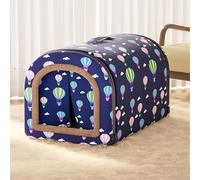 ADUODAO Lit pliable 2 en 1 résistant à l'eau avec tapis moelleux - Lit apaisant avec fond antidérapant - Niche extra large pour animaux de compagnie (100 x 80 x 70 cm, Style 1)