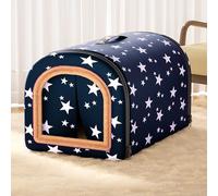 ADUODAO Lit pliable 2 en 1 résistant à l'eau avec tapis moelleux - Lit apaisant avec fond antidérapant - Niche extra large pour animal de compagnie (90 x 66 x 66 cm, Style 2)