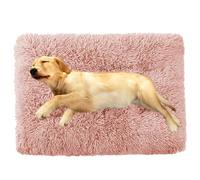 ADUODAO Lit rectangulaire apaisant, doux et chaud pour chien et chat de grande et moyenne petite taille, tapis moelleux anti-anxiété pour chat et chat - Coussin lavable (122 x 85 x 12 cm, rose)