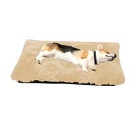 ADUODAO Lit rectangulaire pour chien de grande taille et coussin lavable pour chat et chat avec fond antidérapant, tapis pelucheux anti-anxiété pour animal de compagnie (110 x 75 x 10 cm, beige)
