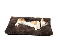 ADUODAO Lit rectangulaire pour chien de grande taille et coussin lavable pour chat et chat avec fond antidérapant, tapis pelucheux anti-anxiété pour animal de compagnie (93 x 65 x 10 cm, marron)