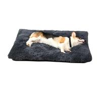 ADUODAO Lit rectangulaire pour chien de grande taille et coussin lavable pour chat et chat avec fond antidérapant, tapis pelucheux anti-anxiété pour animal de compagnie (78 x 55 x 10 cm, gris foncé)