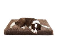 ADUODAO Matelas orthopédique pour cage de chien de grande taille, coussin lavable anti-anxiété avec base antidérapante, matelas moelleux avec housse amovible (75 x 50 x 7 cm, kaki)