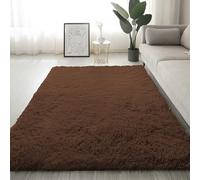 ADUODAO Tapis à poils longs et moelleux et doux, pour salon, table de chevet avec dos antidérapant, ne perd pas ses poils, pour chambre d'enfant et aire de jeux (120 x 60 cm, café)