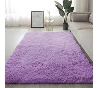 ADUODAO Tapis à poils longs et moelleux et doux, pour salon, table de chevet avec dos antidérapant, ne perd pas ses poils, pour chambre d'enfant et aire de jeux (180 x 120 cm, violet)