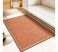 ADUODAO Tapis de salle de bain, de toilette doux lavable en machine avec fond en caoutchouc antidérapant pour chambre à coucher, entrée (80 x 50 cm, orange)