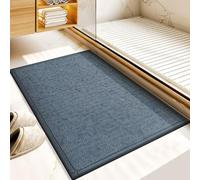 ADUODAO Tapis de salle de bain, de toilette doux lavable en machine avec fond en caoutchouc antidérapant pour chambre à coucher, entrée (60 x 40 cm, bleu)