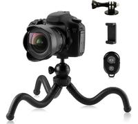 Adurei Premium Portable Flexible Tripod for iPhone GoPro Camera and Smartphone with Universal Bluetooth Remote Control and GoPro Adapter