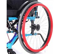 ADUUTPPD Housse De Fauteuil Roulant De Sport pour Roue Arrière, Housse De Fauteuil Roulant De Sport pour Couverture Antidérapante De Poussée De Main Résistante À l'usure,Rouge,24in