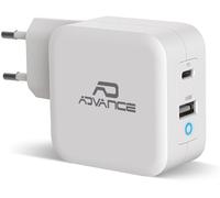 Advance Chargeur secteur PowerFlex Turbo USB-C + USB Type A 65W Blanc